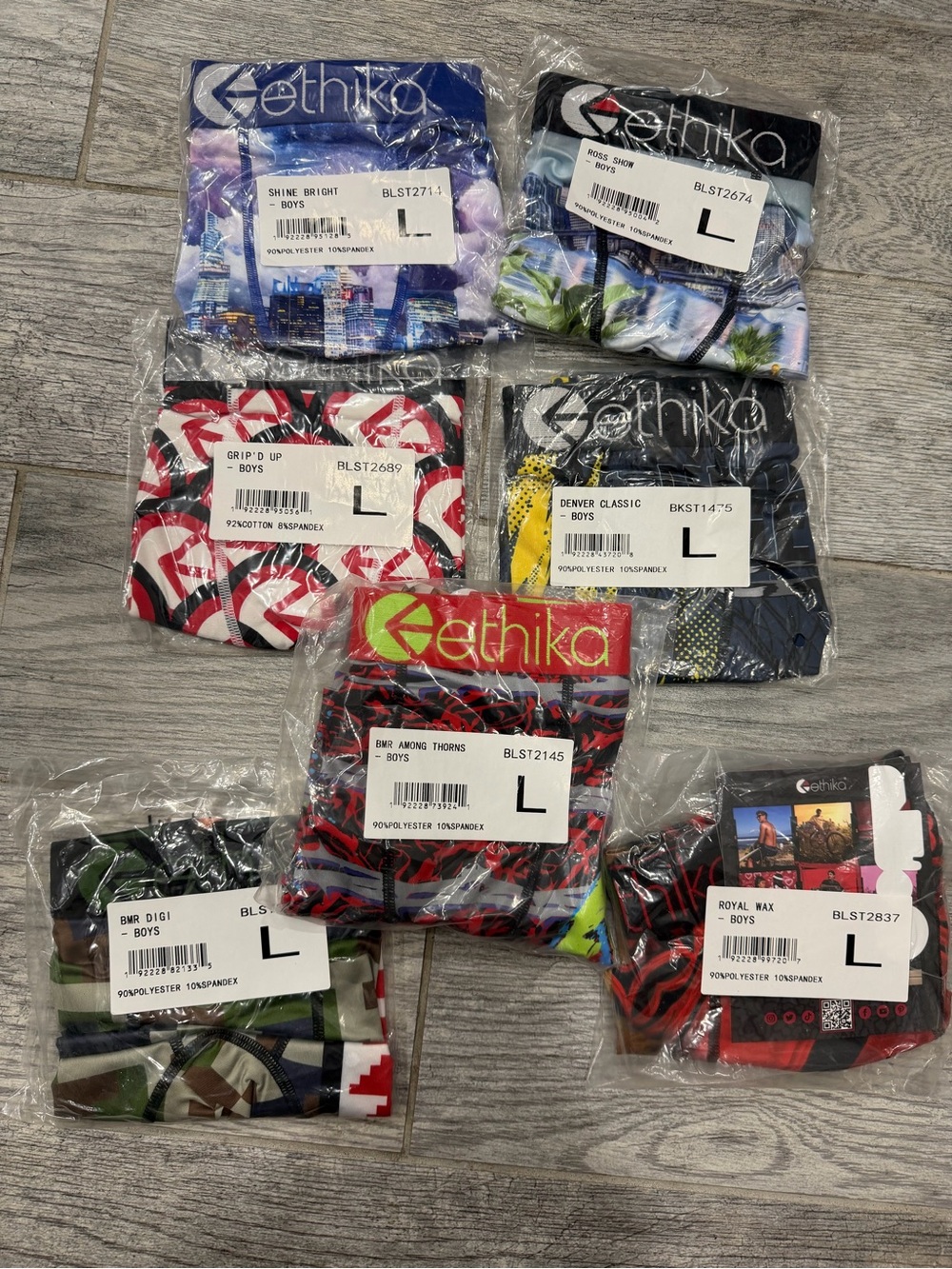 ethika Boys' Large (10-12) Boxer Briefs Multi-Pack — 6 packs